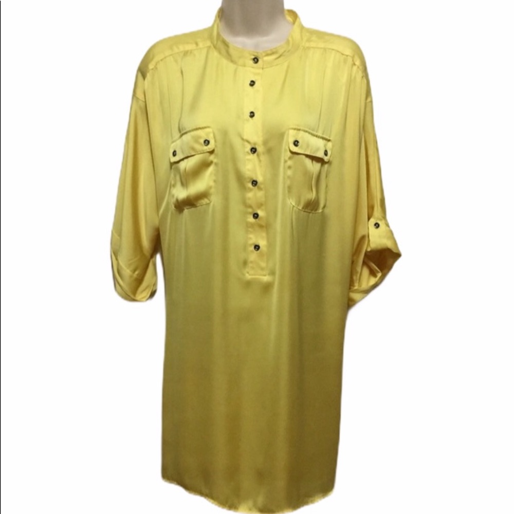 NY & Co. Sunny Yellow Button Down Top